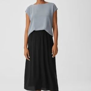 NEW! Eileen Fisher Flared Black Skirt